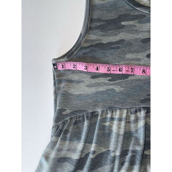 White Birch Soft Knit Dress Casual Blue Gray Camo Shift Teacher Knee Length Med - Picture 5 of 10